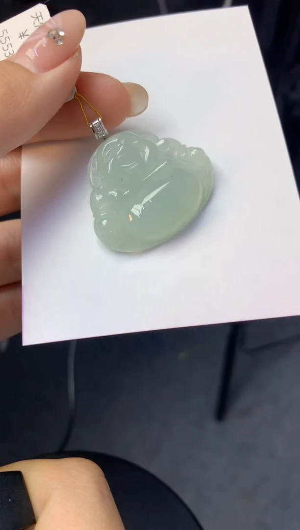 颈饰18K金镶嵌翡翠天然缅甸a货翡翠百元以上9元证书费自理