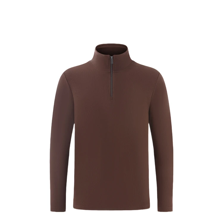 德国德绒男士半拉链长袖卫衣休闲弹力时尚打底衫户外舒适保暖上衣