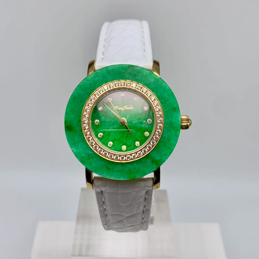 女士手表，小绿表、翡翠手表、礼品手表、绿色轻奢防水时尚