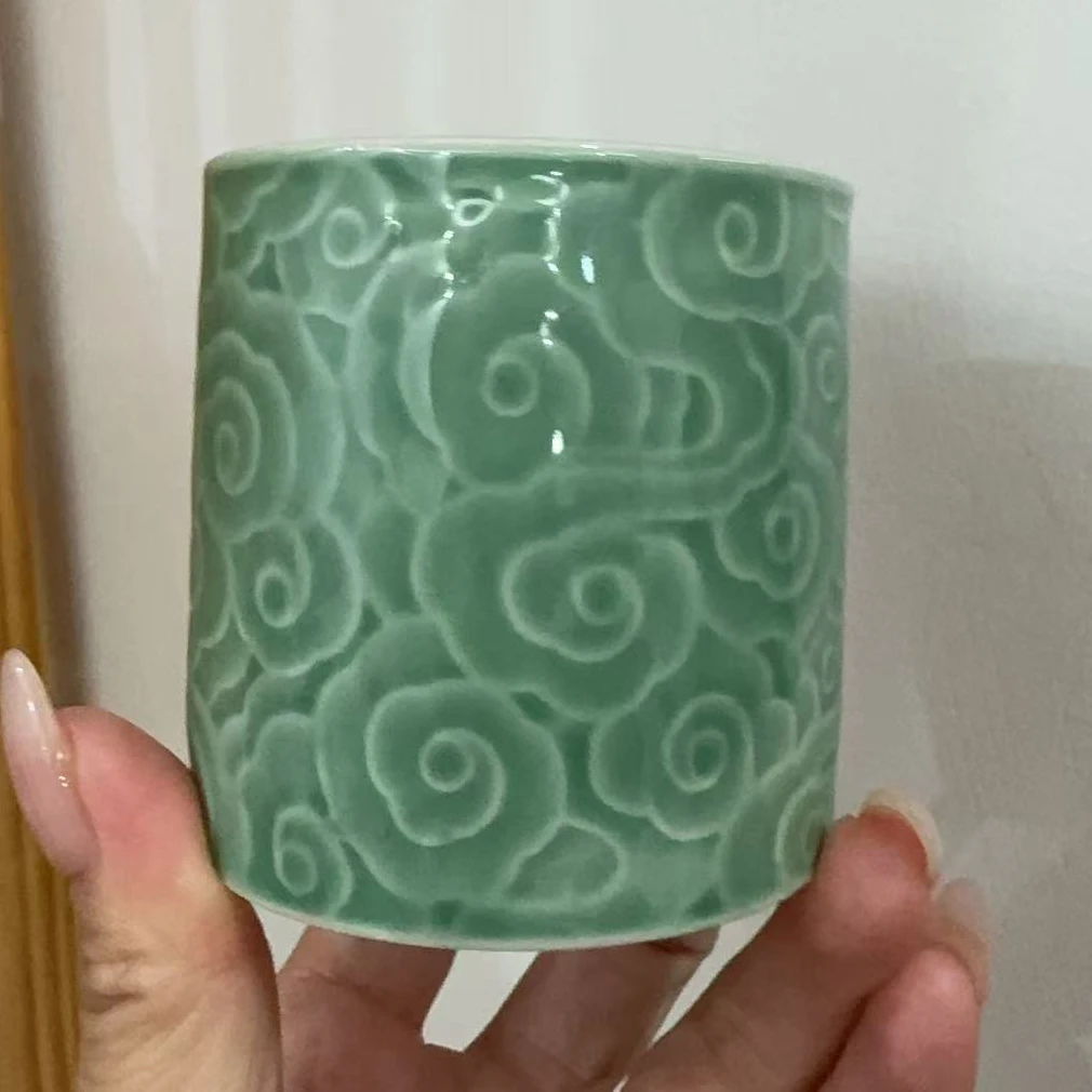 浮雕青瓷扳指杯无礼盒（粉丝福利）