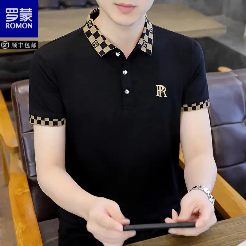 Romon/罗蒙夏季polo衫男士短袖时尚新款商务百搭休闲舒适翻领薄款