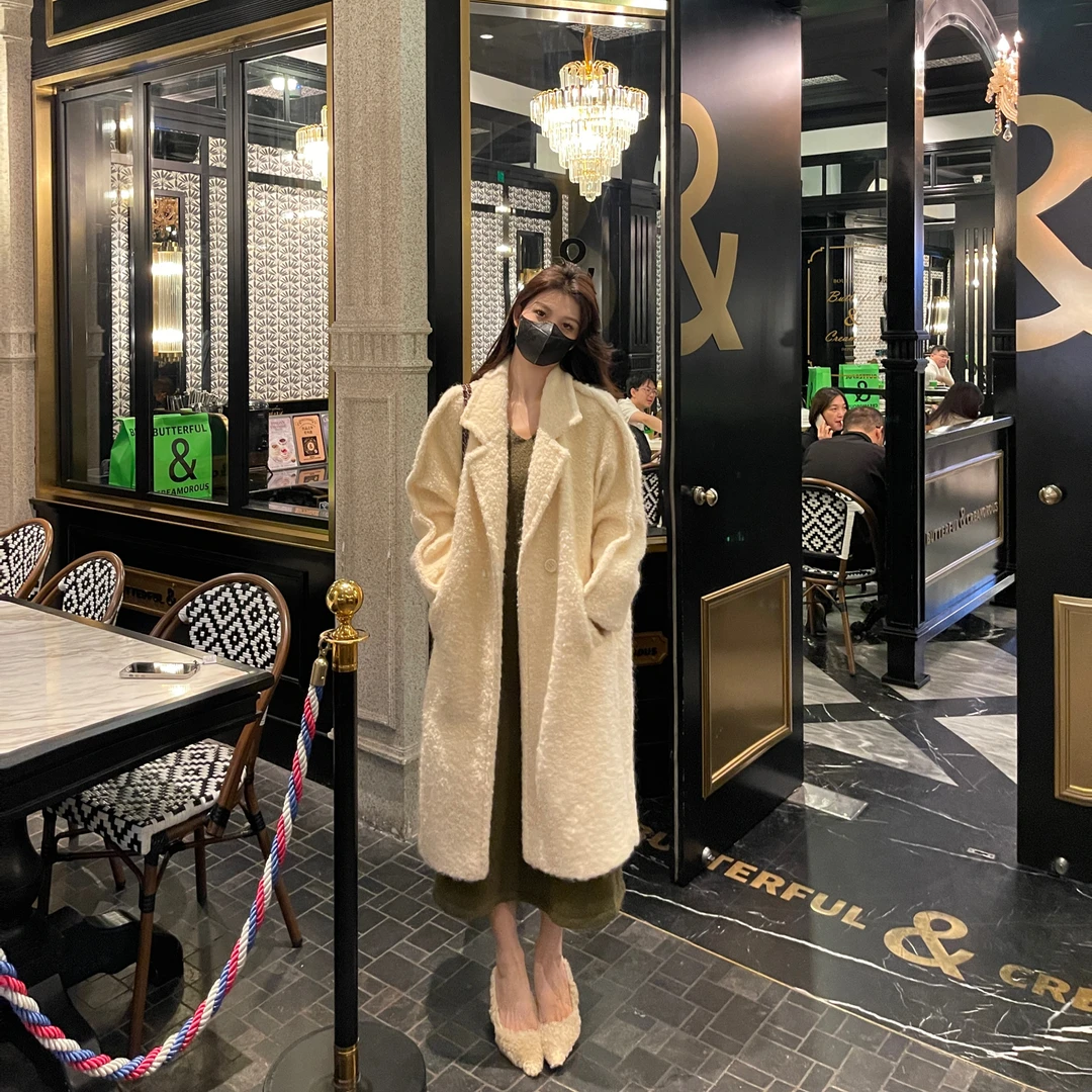 【方知有破价专属】中长款大衣女冬季新款加棉加厚显瘦毛呢外套