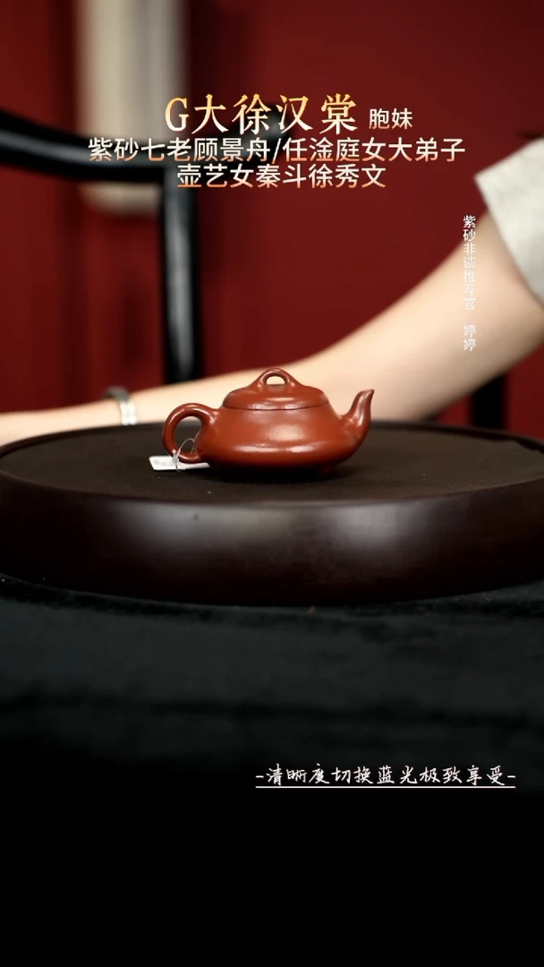 茶壶紫砂LTF110239孟臣汉棠石瓢朱泥140c