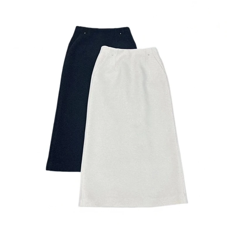 223秋冬气质时尚高腰显瘦后开衩铆钉包臀半身裙