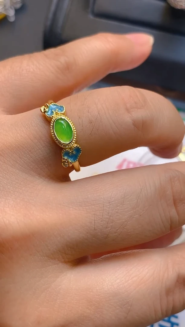 【闪购商品】翡翠耳饰银S925镶嵌天然A货翡翠1