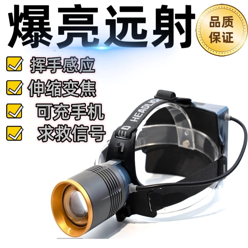 量盛伸缩变焦白光爆亮长续航后置式激光灯芯强光照明头灯