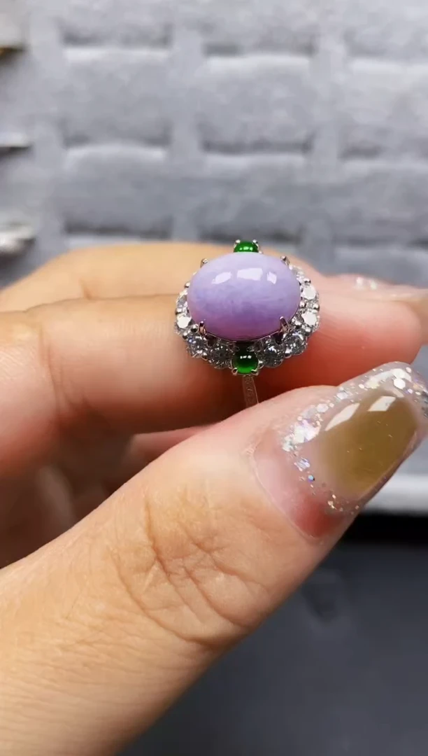 银S925镶嵌戒指翡翠0329