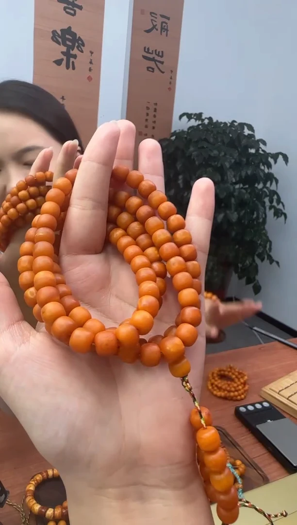 未镶嵌琥珀手串因*琥珀蜜蜡多圈手串8mm+