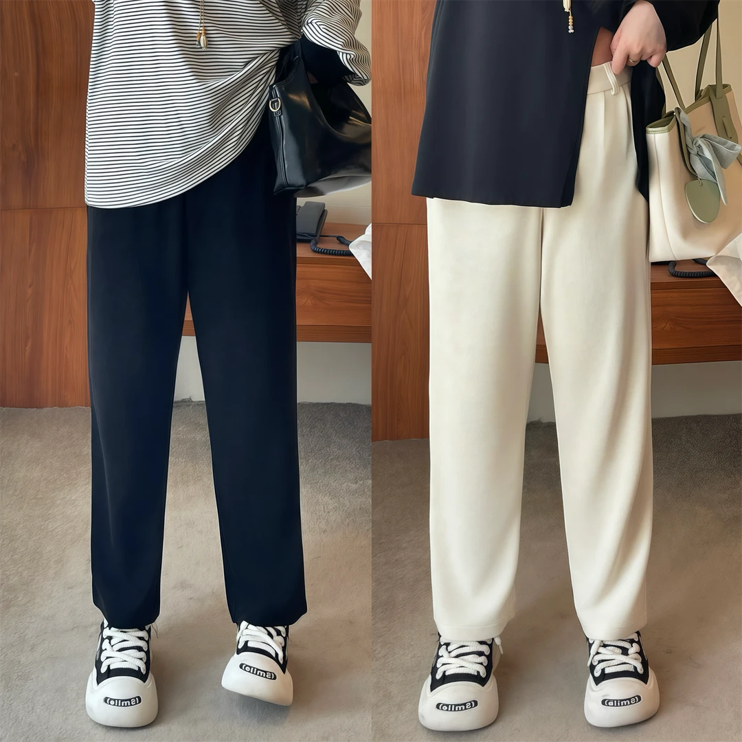 大码女装秋季百搭花契200斤胖mm高腰百搭显瘦法棍裤15703-X