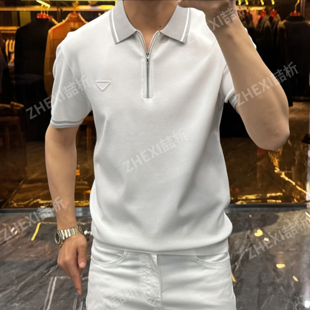 男士新款时尚潮流设计师款式短袖男休闲打底142