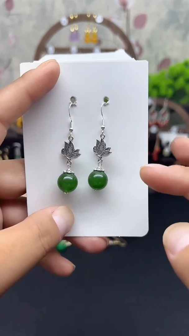 银S925镶嵌耳饰玛瑙/玉髓166