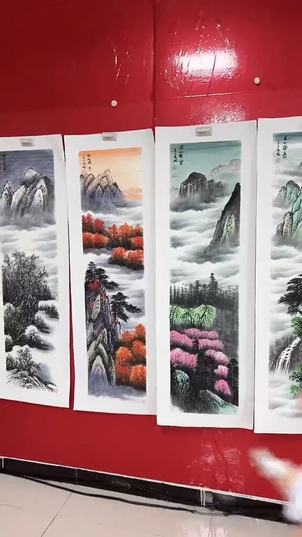 国画陈丽娟-四尺-山水四条屏