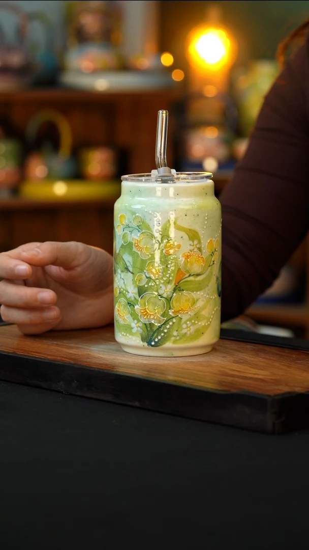 杯手绘心瓷陶瓷浮力