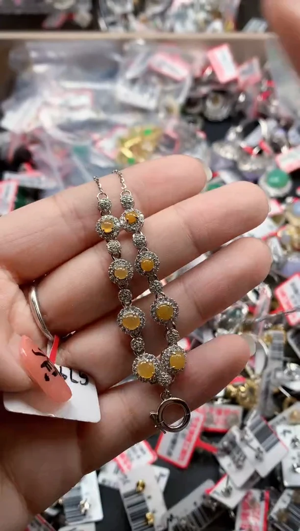 银S925镶嵌戒指翡翠天然A货缅甸翡翠