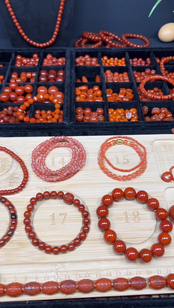 未镶嵌圆珠南红玛瑙圆珠20mm+