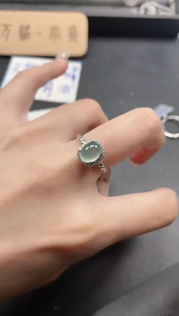 银S925镶嵌戒指翡翠51151
