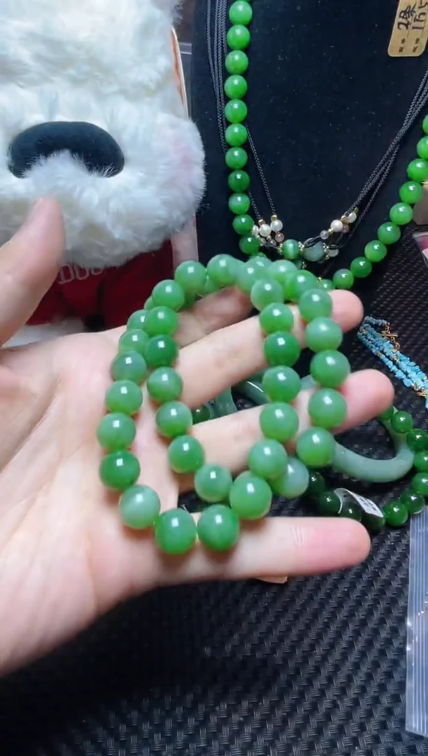 颈饰未镶嵌和田玉和田玉碧玉项链12mm