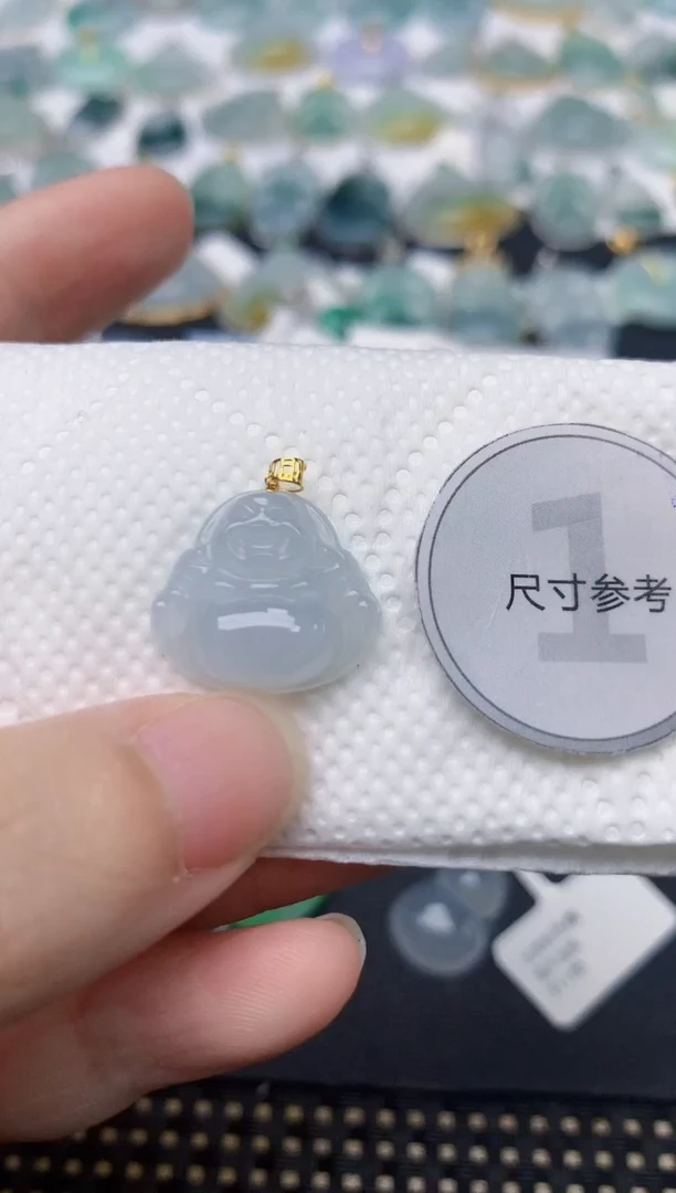 颈饰18K金镶嵌翡翠天然缅甸A货翡翠