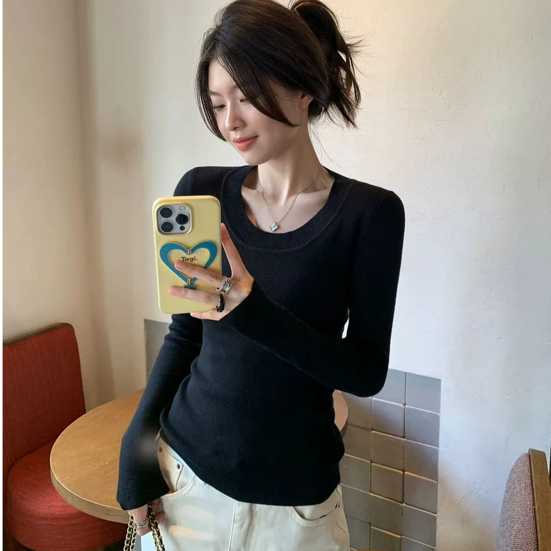 圆领打底衫女内搭秋季修身显瘦上衣小衫5123