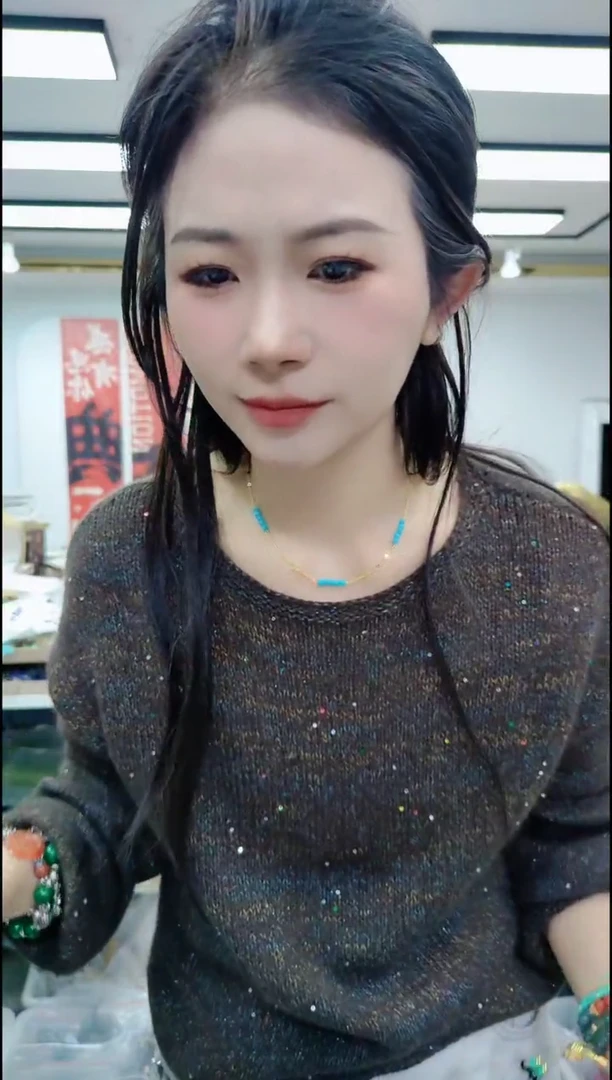 【闪购商品】玛瑙/玉髓颈饰合金0837蓝美人隔片项链