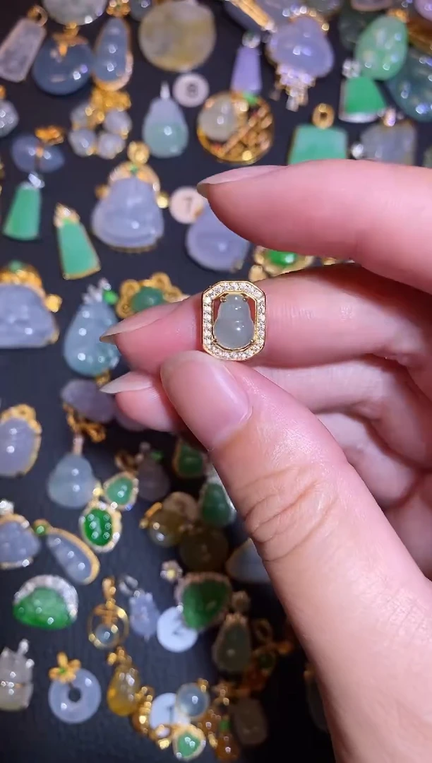 翡翠银S925镶嵌颈饰天然A货翡翠