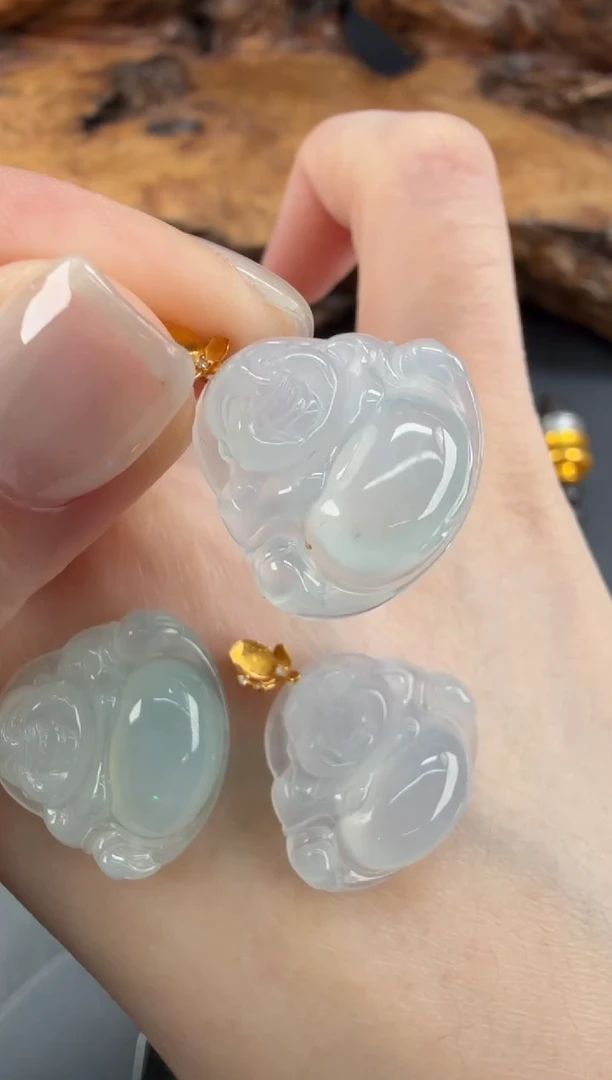 吊坠(不含链)18K金镶嵌翡翠翡翠饰品（多样性发货一件）-42