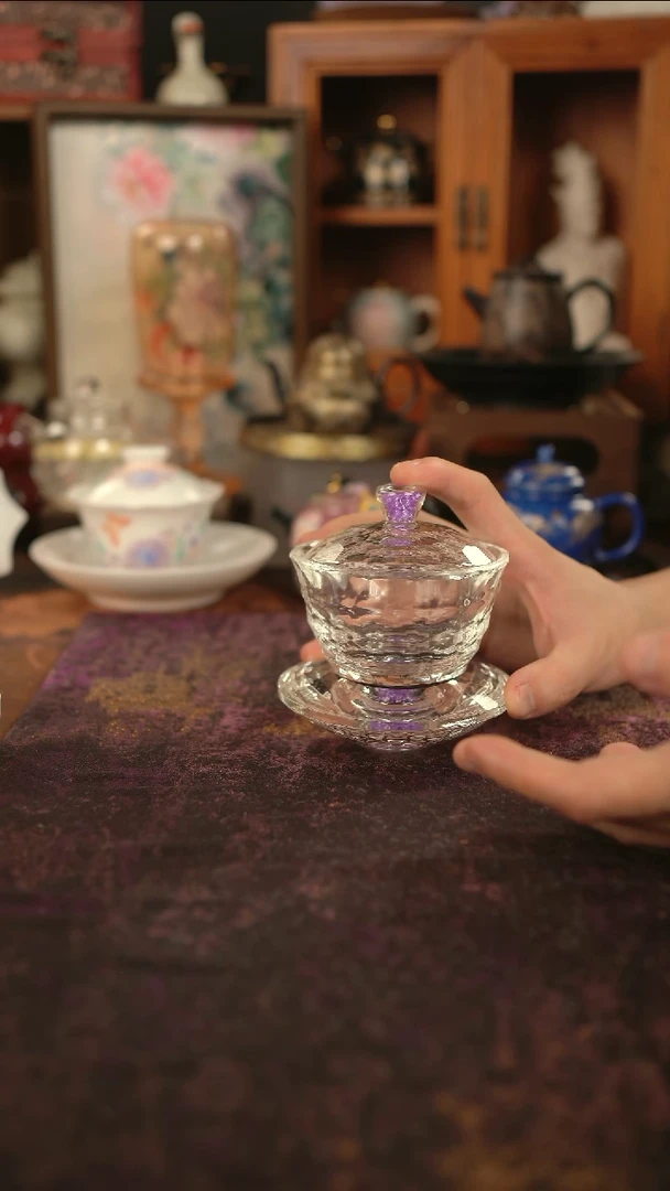 摩吉陶陶闪拍链接 水晶三才盖碗