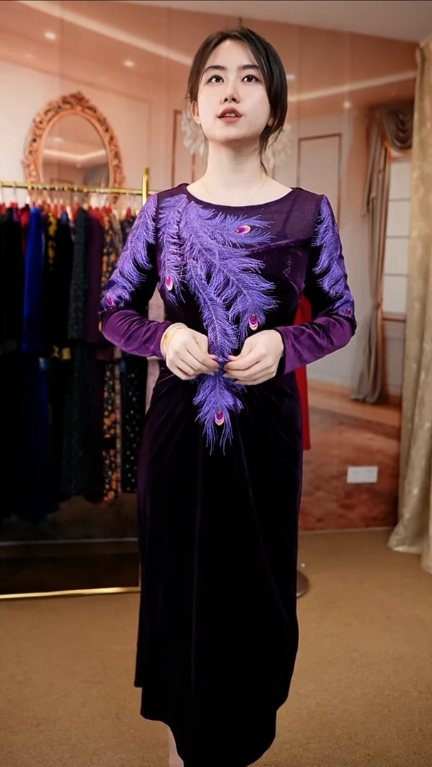 挂脖款好看连衣裙 47