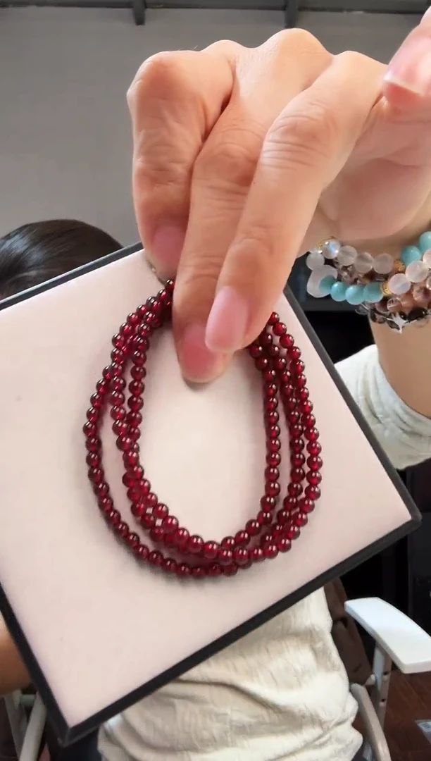 未镶嵌手链石榴石优9875 约3mm