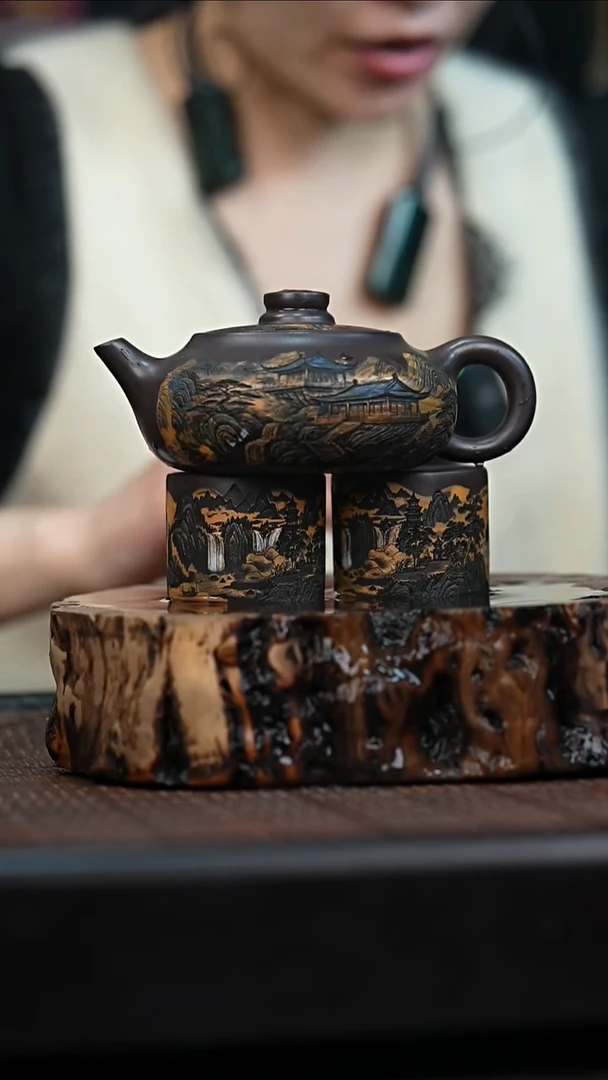 宜兴岁颐传砂原矿全手65+两个杯子