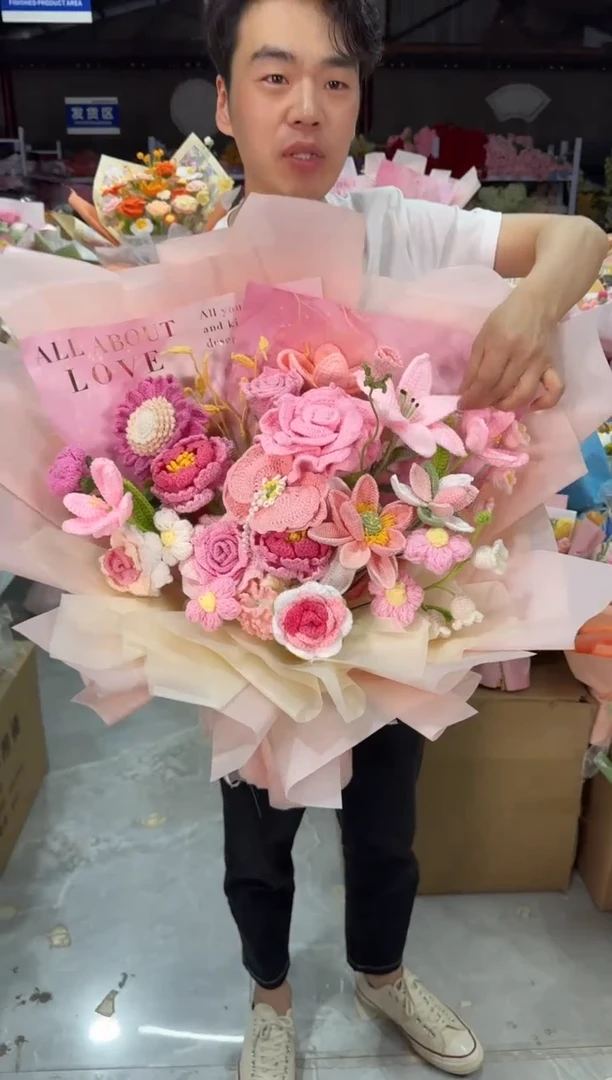 手工毛线花束 成品~