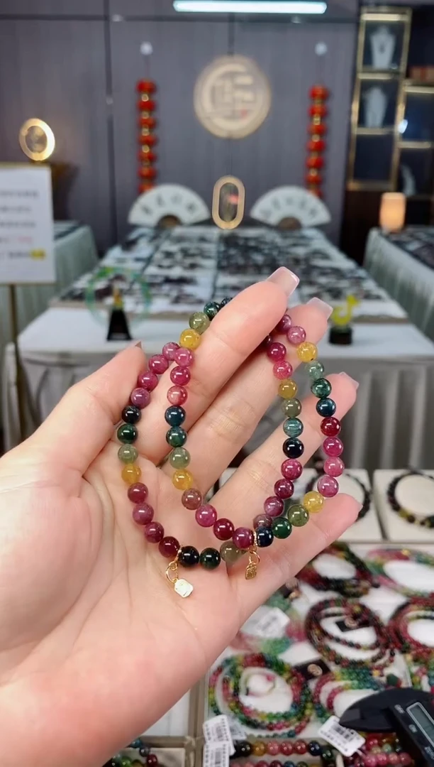 未镶嵌老矿碧玺单圈手串6mm+碧玺hon多样性发一条