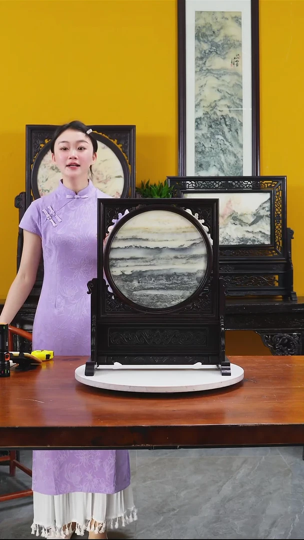 石材天然大理石画摆件