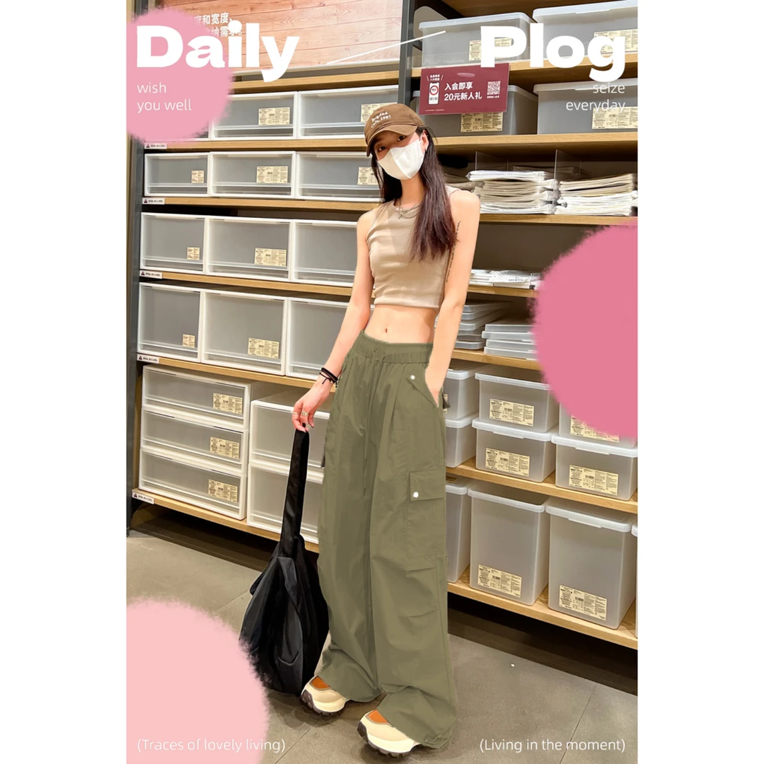 谁穿谁好看！美式速干工装阔腿裤女夏季冰丝凉感冲锋登山运动裤潮