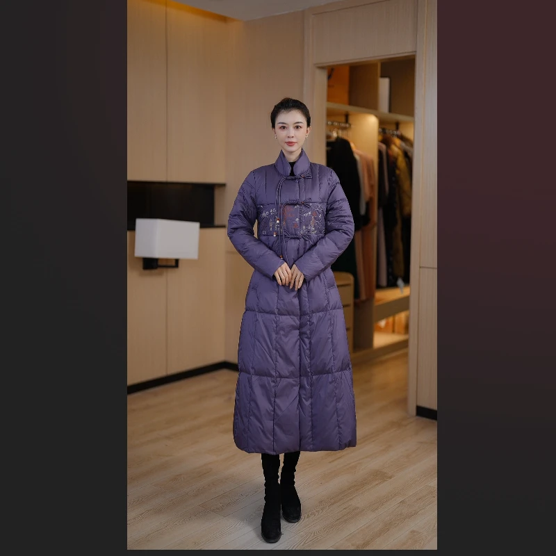 【A087】冬季时尚填充白鸭绒保暖新款中长款羽绒服