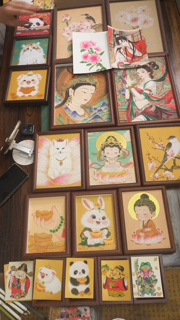 国画迷你动物小卡套装11111112