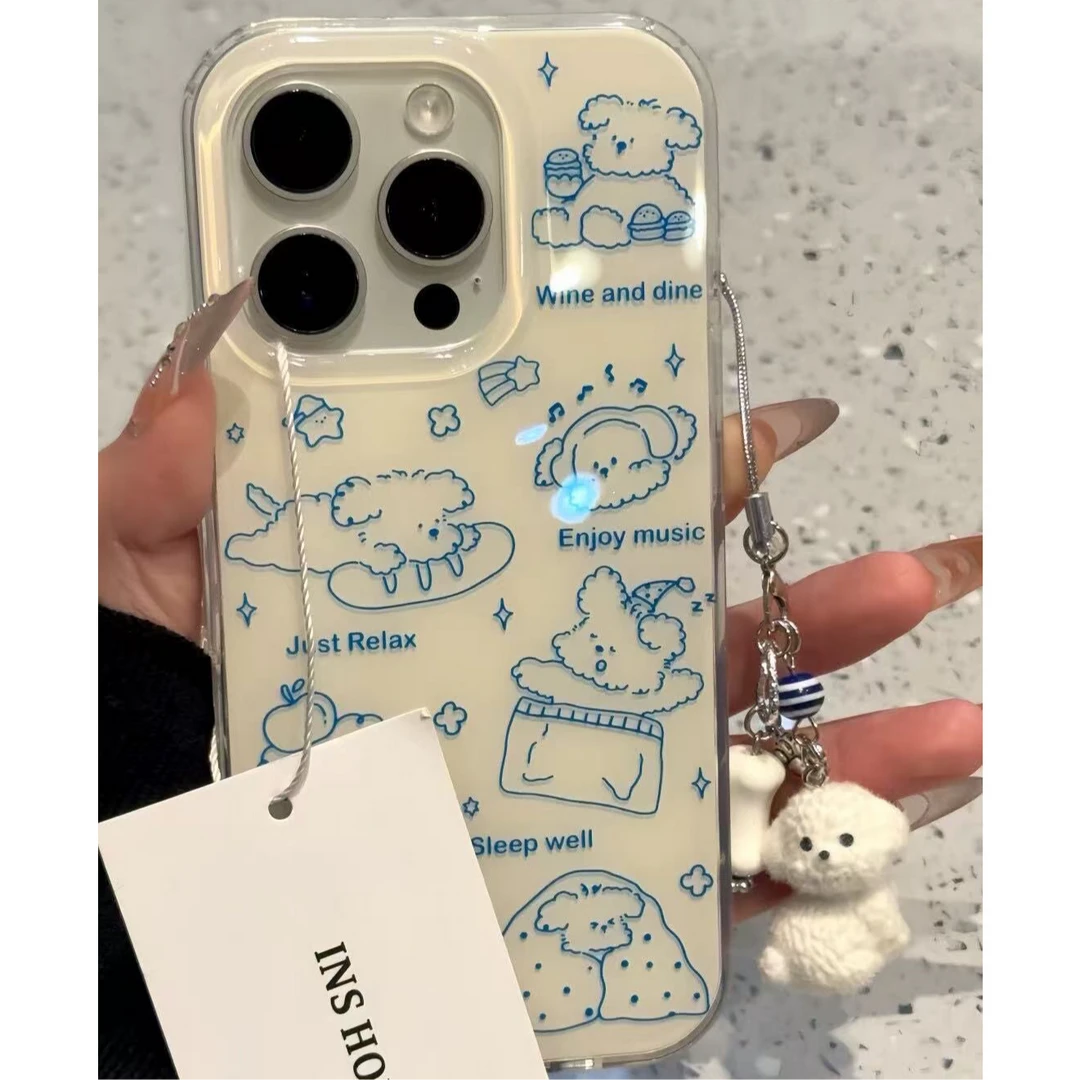 壳望汉堡小狗适用苹果华为vivo小米oppo女款iphone15/16/14荣耀壳