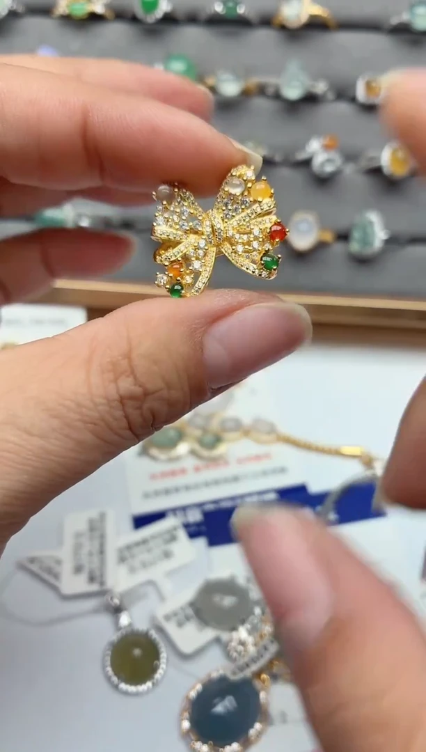 吊坠(不含链)银S925镶嵌翡翠.