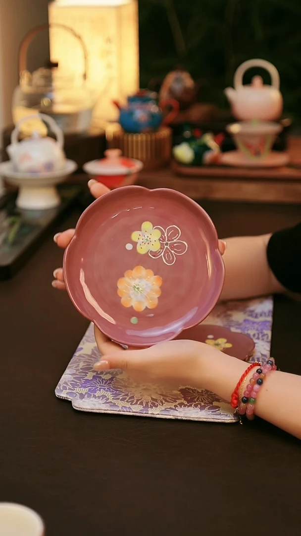 陶瓷茶具紫樱壶承