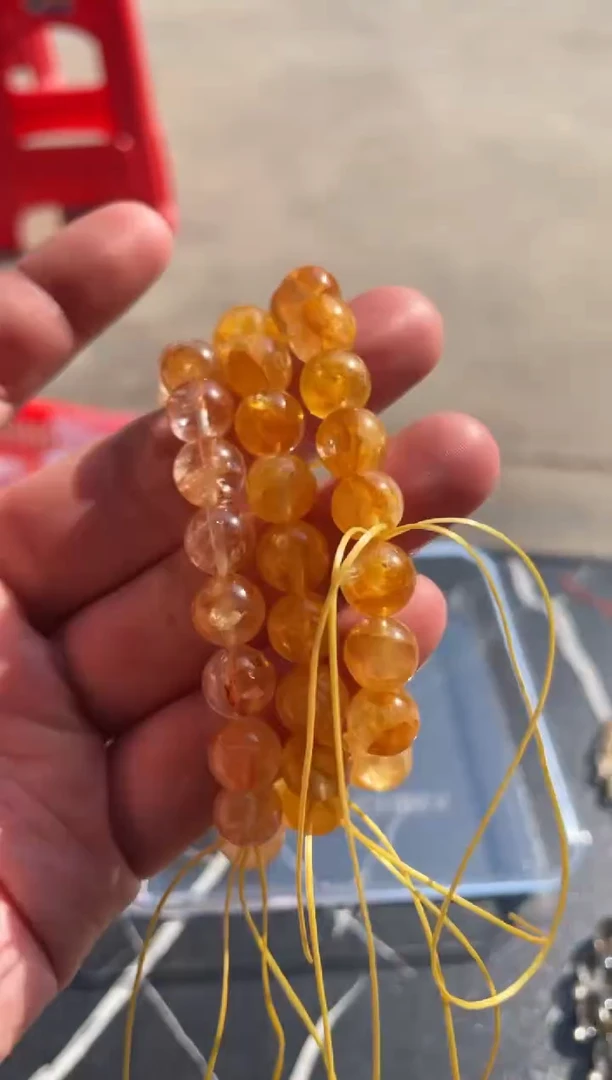 【闪购商品】水晶手串卡10mm未镶嵌天然黄胶花手串多样性发一