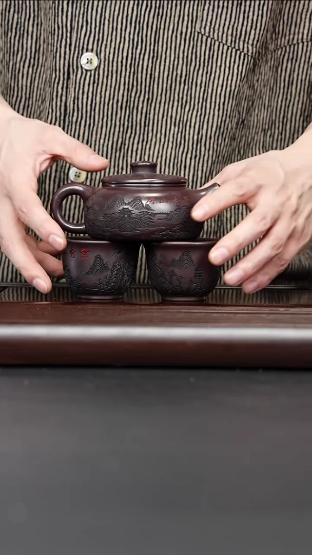 紫砂壶宜兴紫砂 道洪汉瓦壶赤龙血砂 赵园静