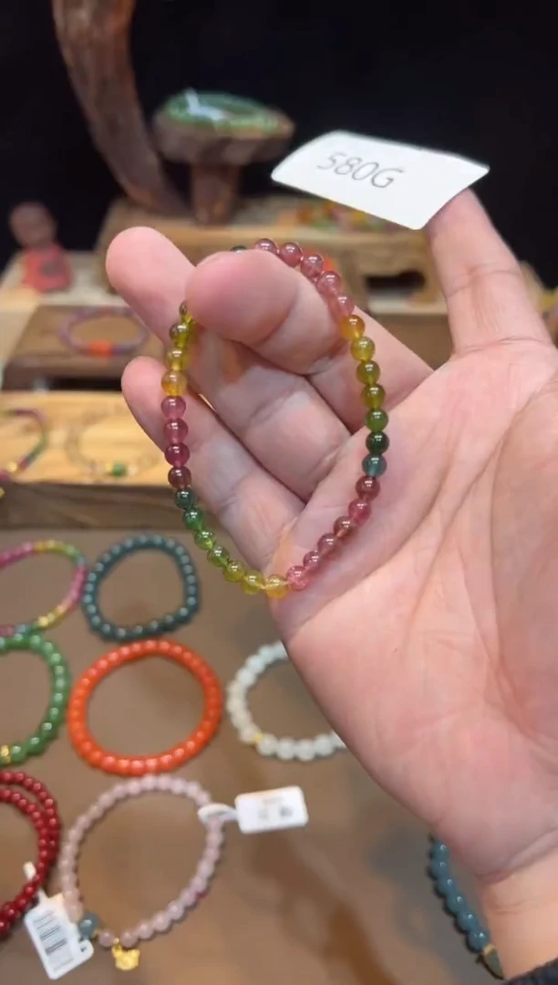 【闪购商品】碧玺手链未镶嵌5mm+手饰@@580G多样性发一