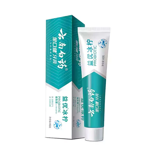 云南白药金口健牙膏益优清新冰柠薄荷型 145g