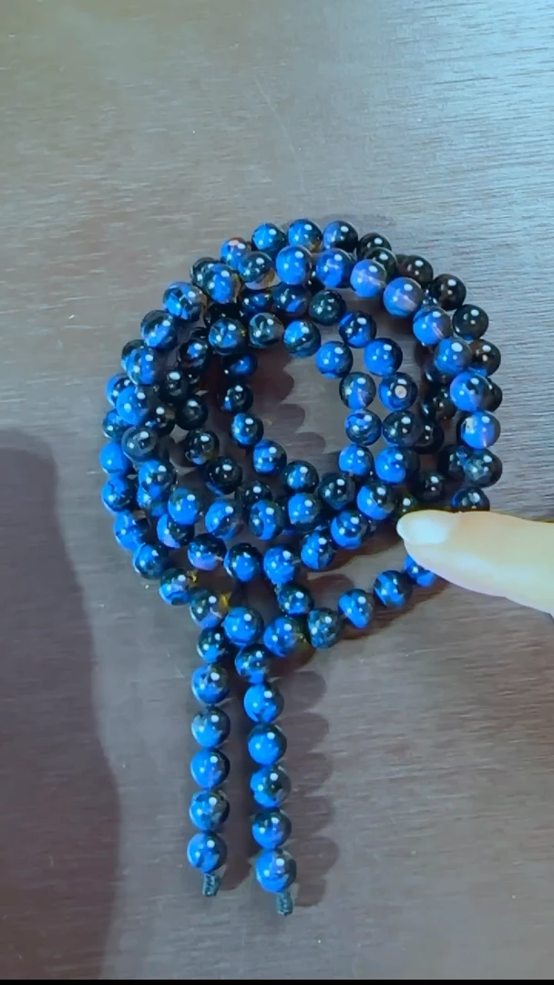 琥珀颈饰未镶嵌星际蓝108珠7mm