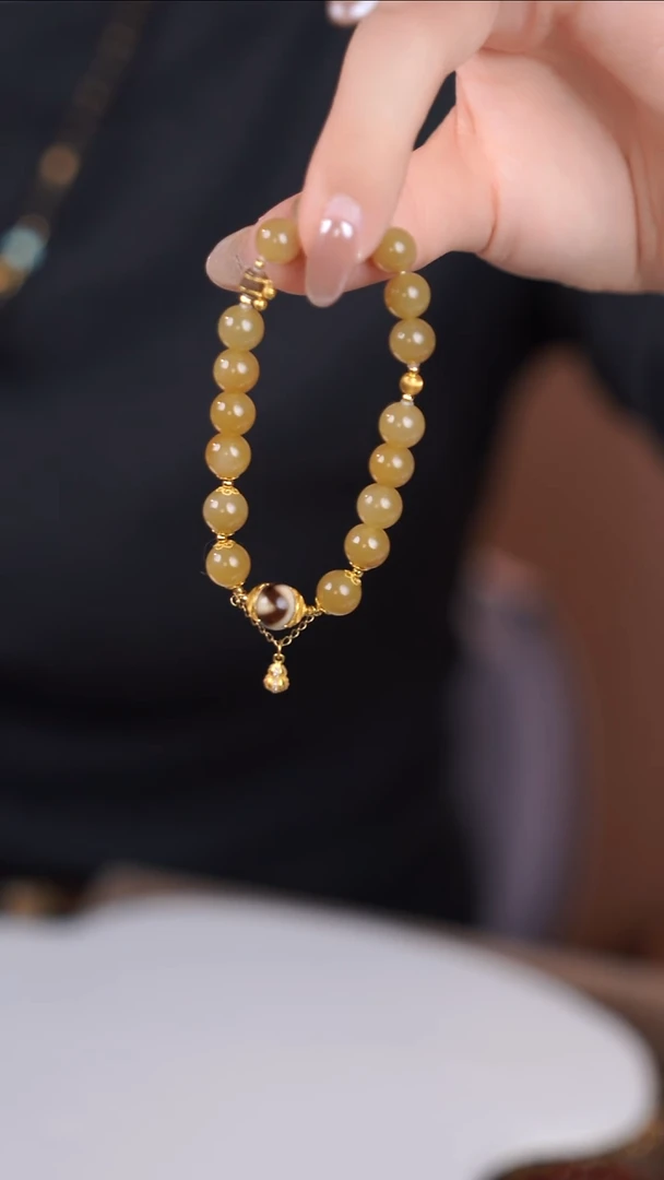 18K金镶嵌手链和田玉@