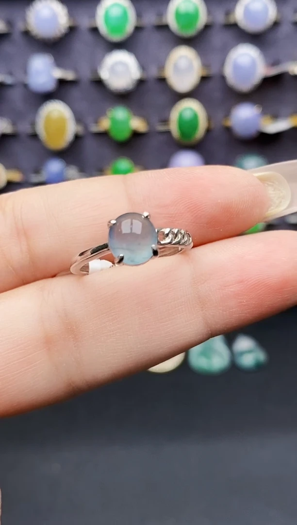 银S925镶嵌戒指翡翠0531