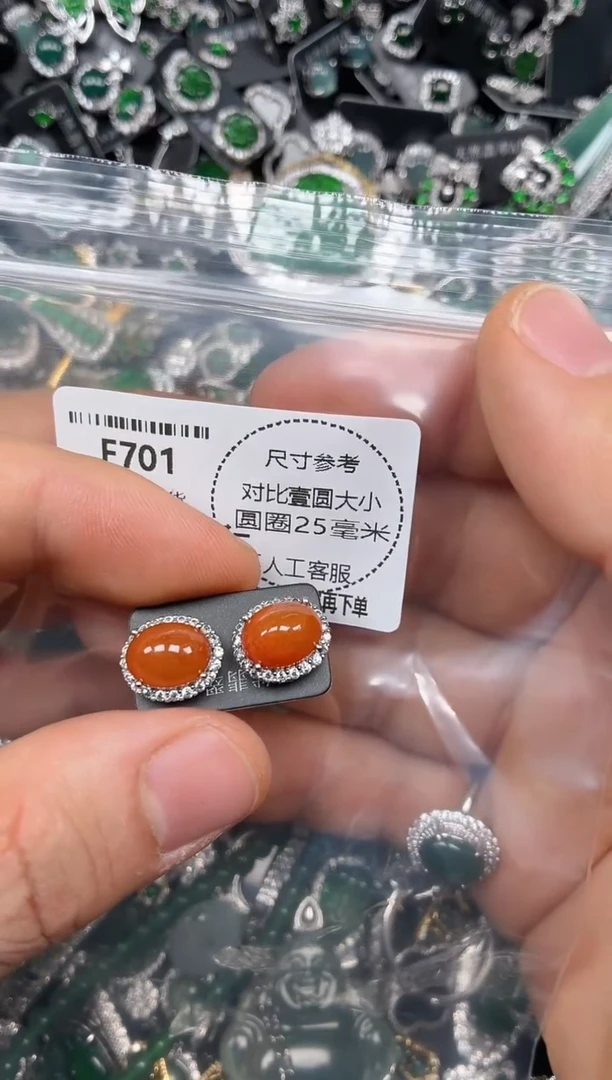 颈饰未镶嵌翡翠F701耳钉