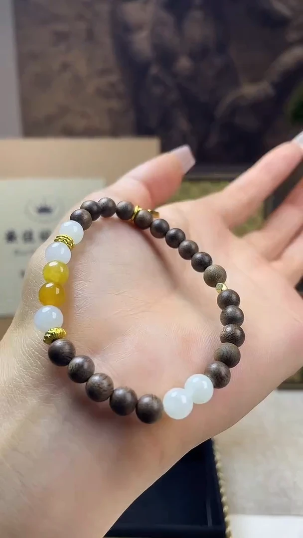 银S925镀金镶嵌手串翡翠珠串