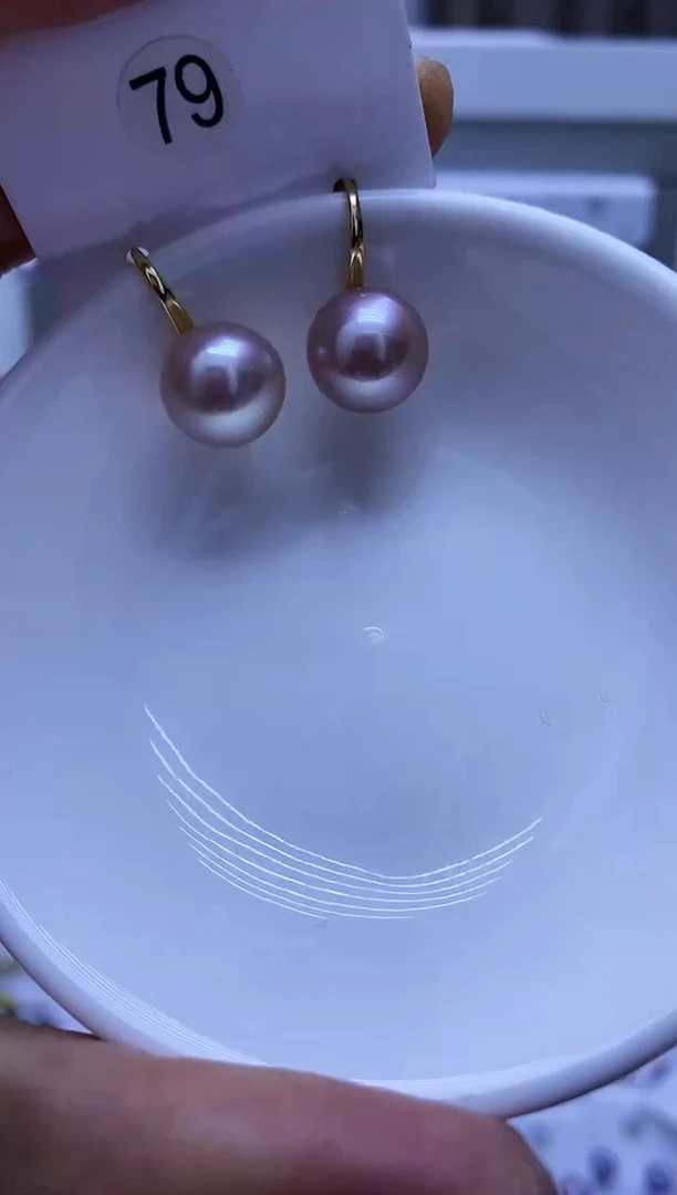 银S925镶嵌耳饰淡水珍珠79