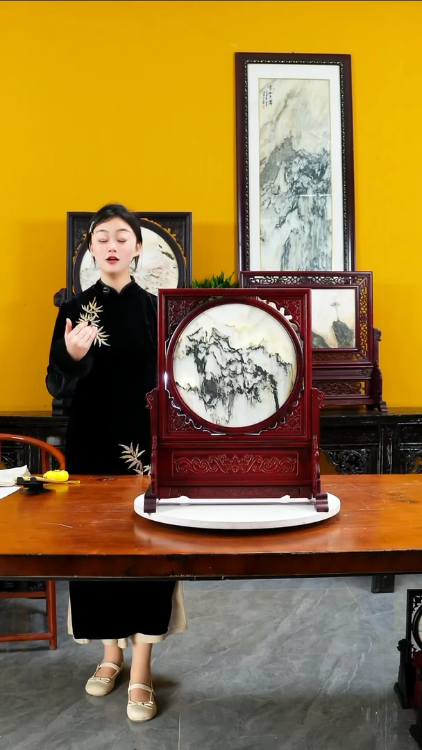 石材天然大理石画摆件